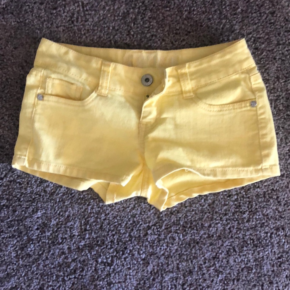 Yellow jean shorts